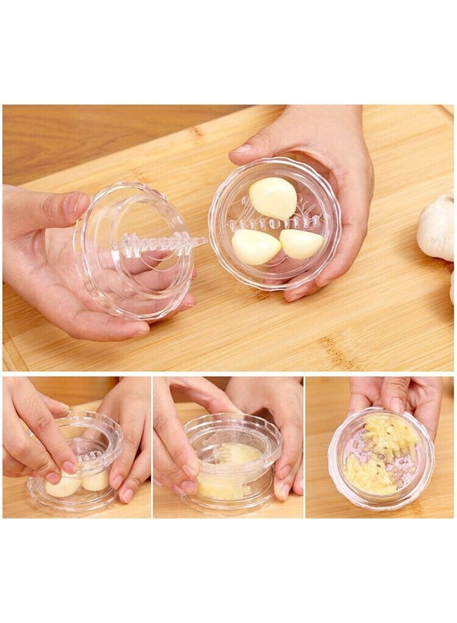 SAFEBET 3pcs Garlic Press Kitchen Manual Plastic Box Garlic Stirrer Easy To Crush Ginger Puree Garlic Vegetables Garlic Mincer Crusher For Ginger Herb Nuts Kitchen Mincer BPA Free Dishwasher Safe Transparent - Image 4