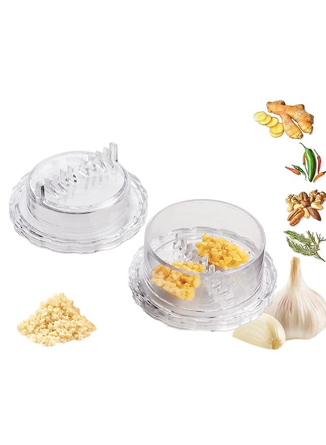 SAFEBET 3pcs Garlic Press Kitchen Manual Plastic Box Garlic Stirrer Easy To Crush Ginger Puree Garlic Vegetables Garlic Mincer Crusher For Ginger Herb Nuts Kitchen Mincer BPA Free Dishwasher Safe Transparent - Image 1