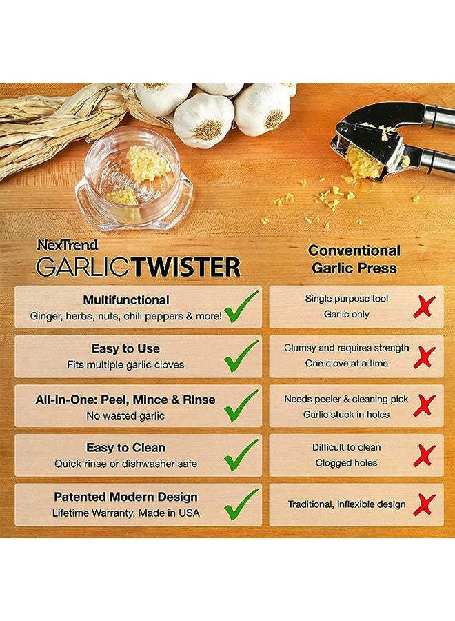 SAFEBET 3pcs Garlic Press Kitchen Manual Plastic Box Garlic Stirrer Easy To Crush Ginger Puree Garlic Vegetables Garlic Mincer Crusher For Ginger Herb Nuts Kitchen Mincer BPA Free Dishwasher Safe Transparent - Image 5