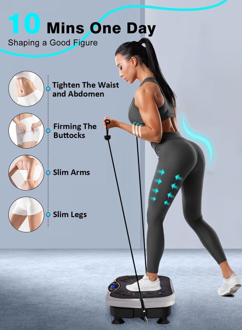 EzzySo Vibration Plate Exercise Machine Mini Full Body Vibration Platform Trainers for Home Use with Acupressure Nodes Cardio Machines Fat Removing Machine Multiple Speeds with Bluetooth Remote Max User Weight 330lbs - Image 5