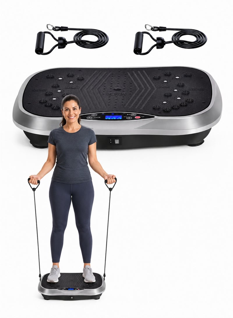 EzzySo Vibration Plate Exercise Machine Mini Full Body Vibration Platform Trainers for Home Use with Acupressure Nodes Cardio Machines Fat Removing Machine Multiple Speeds with Bluetooth Remote Max User Weight 330lbs - Image 1