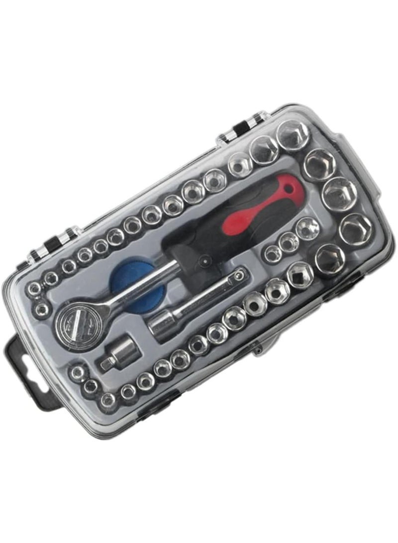 GGOOT 40-Piece Socket Combination Set Socket Wrench Set Auto Repair Tools Household Hardware Tools Socket Combination Tools - Image 1