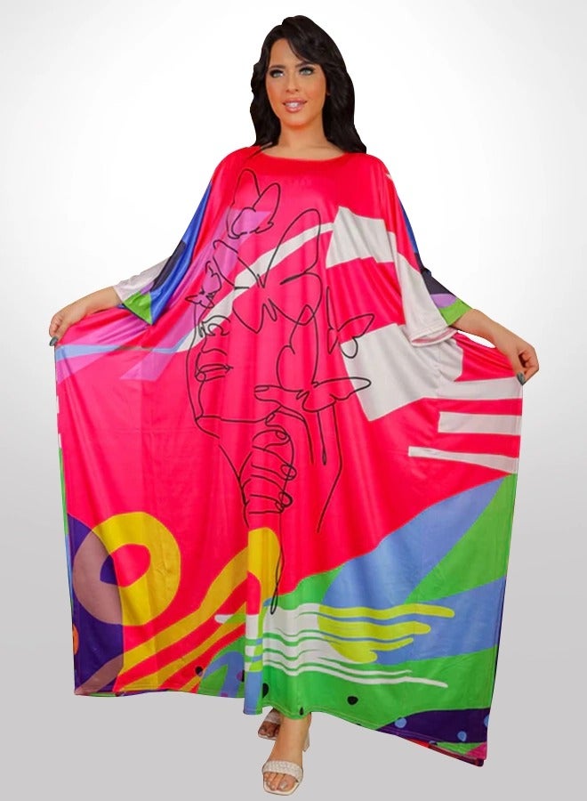 Zmurud Dubai Jersey Jalabiya- Printed  - Image 1
