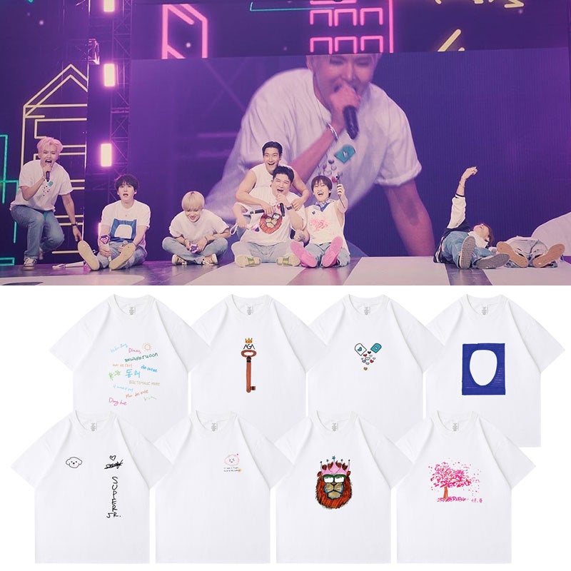 Superjunior Concert Super Show9 Road Encore Around The Same Short Sleeve T-Shirt Clothes - Image 2