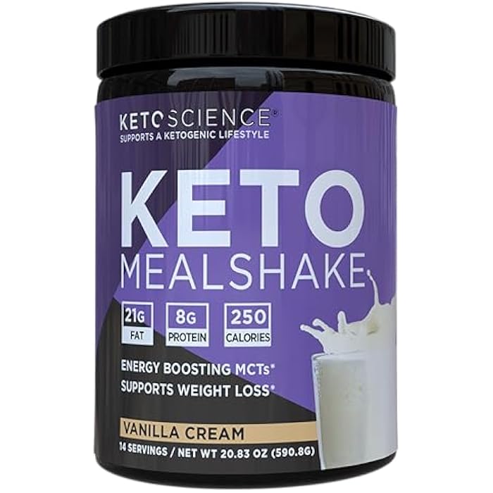 Keto Science Ketogenic Meal Shake Vanilla Dietary Supplement, Keto Protein, Rich in MCTs and Protein, Packed with Collagen, Vitamins and Minerals, Keto and Paleo Friendly, Weight Loss, (14 servings), 20.49 Oz - Image 1