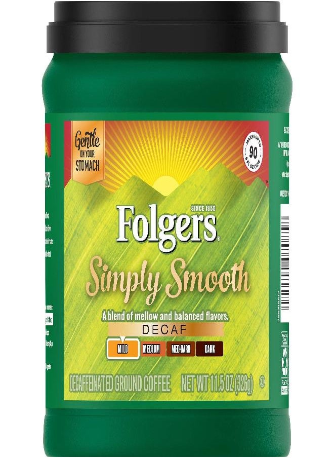 Folgers Folgers Simply Smooth Decaf Coffee, 11.5 Ounce 