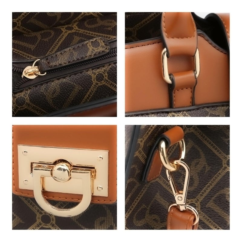 DASEIN Dasein Handbags for Women Purses Monogram Satchel Purse Large Tote Ladies Handbag Shoulder Bags Top Handle Work Bag 2pcs Set  - Image 5