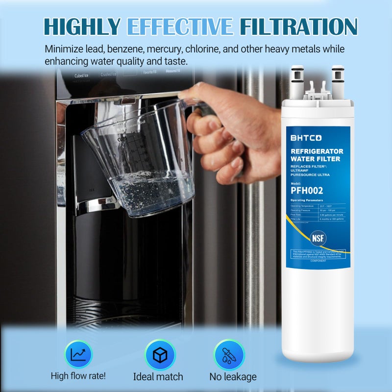 BHTCD Water Filter Replacement for Frigidaire FGHC2331PFAA, FGHS2631PF4A, FGHC2331PFCA, FGHC2331PF7, FGHF2366PFEA, FGHS2655PF5A, FGHC2342LF3, FGHS2631PF2, FGHS2631PF3, FGHS2655PF4, FGHB2866PFNA.3pcs - Image 2