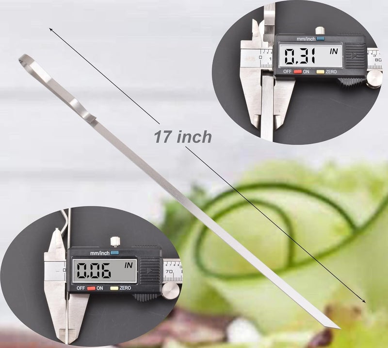 HONSHEN 17 Inch Long Stainless Steel Skewers for Kabobs, Flat Shish Kabob Barbecue Skewers with Storage Bag - Metal BBQ Skewers for Grilling Meat, Chicken, Shrimp, Vegetables - 10 Pack - Image 5