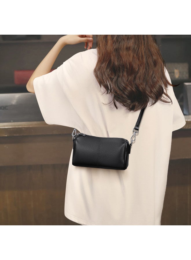 【 Top Layer Cowhide 】 حقيبة مذهلة، حقيبة كروس بادي كبيرة السعة، حقيبة أسطوانية، حقيبة هاتف محمول، حقيبة نسائية من الجلد الطبيعي - Image 5