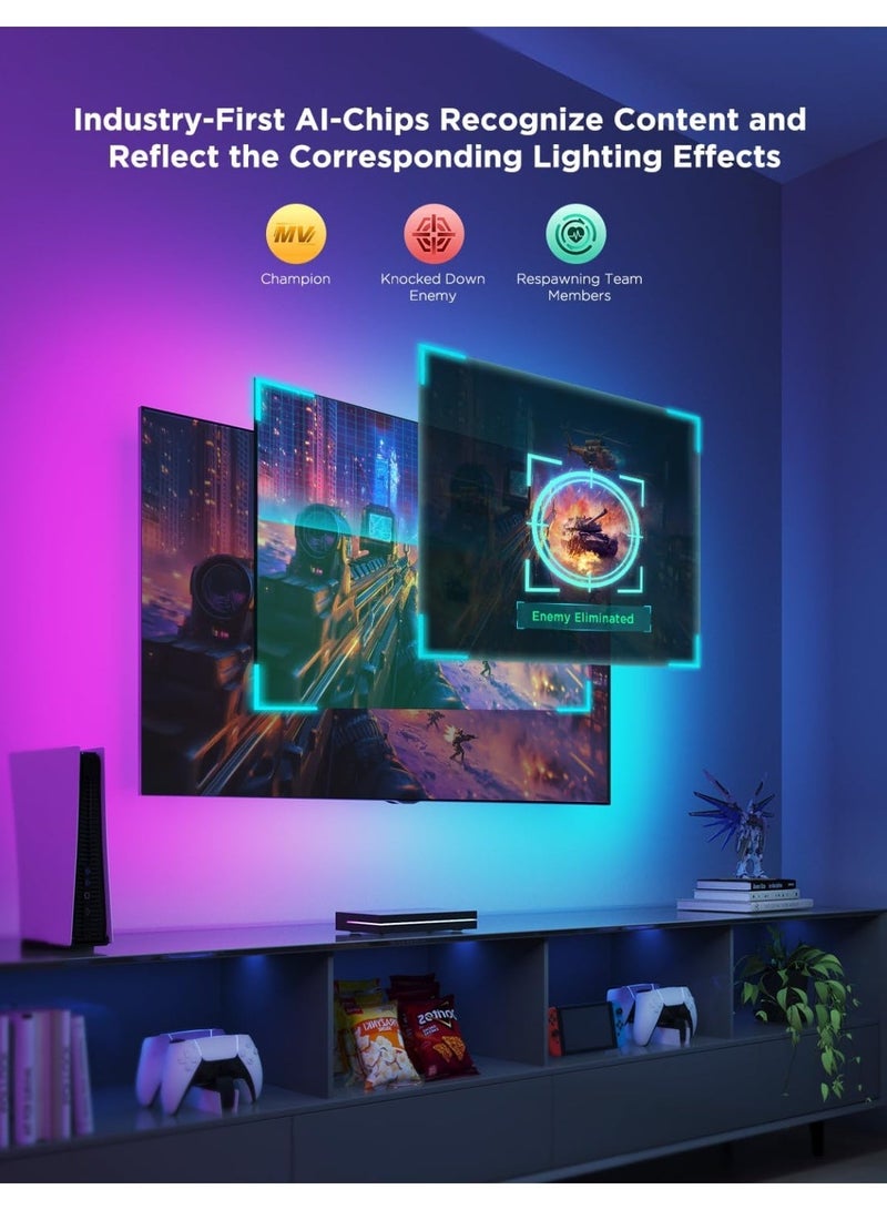 Govee HDMI 2.1 Sync Box 2, AI Sync Box with TV Backlight, Supports 8K@60Hz, 4K@144Hz, VRR and ALLM, Works with Matter and Alexa, RGBIC LED Light Strip for 55-65 inch TVs, 75 LEDs/m - Image 3