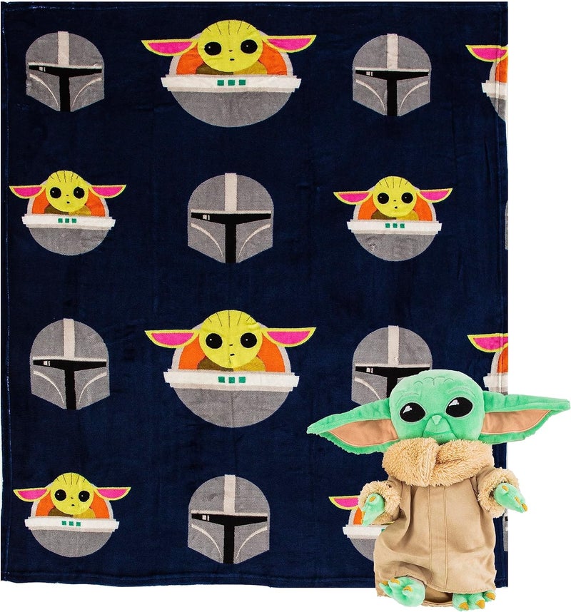 Northwest Star Wars: The Mandalorian Dark Hover Character Hugger Pillow & Silk Touch Throw Blanket Set, 40" x 50" - Image 1