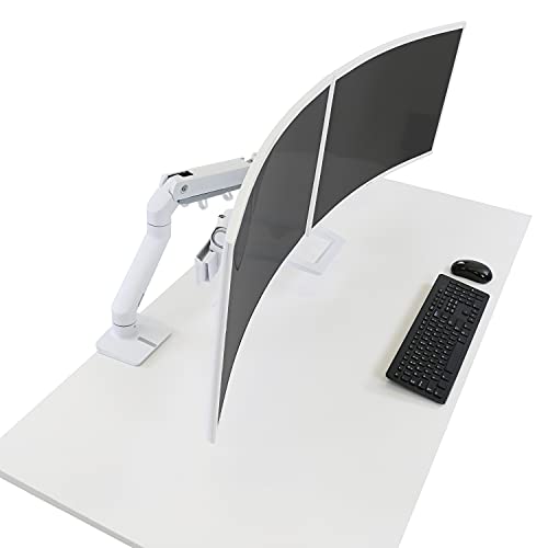 Ergotron – HX Dual Monitor Arm, VESA Desk Mount – for 2 Monitors Up to 32 Inches, 5 to 17.5 lbs Each – White - Image 2