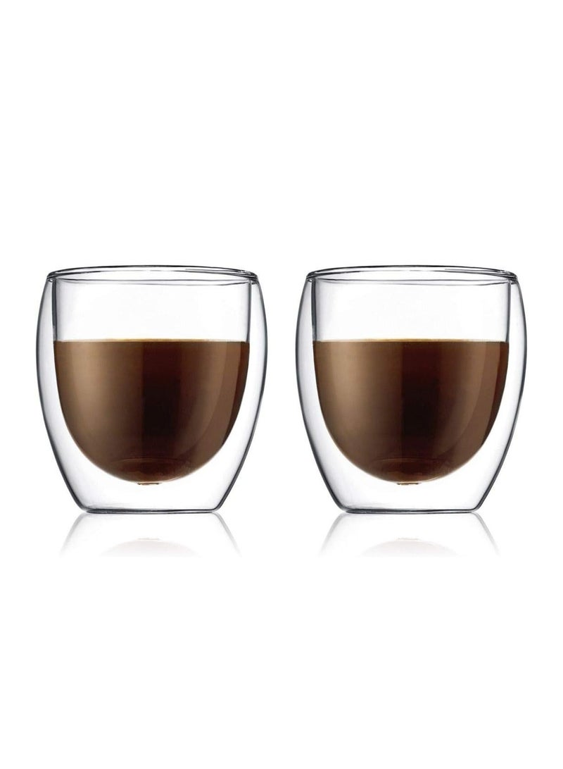 Bodum Pavina Double Wall Glass, Set of 2, 250ml - Image 1