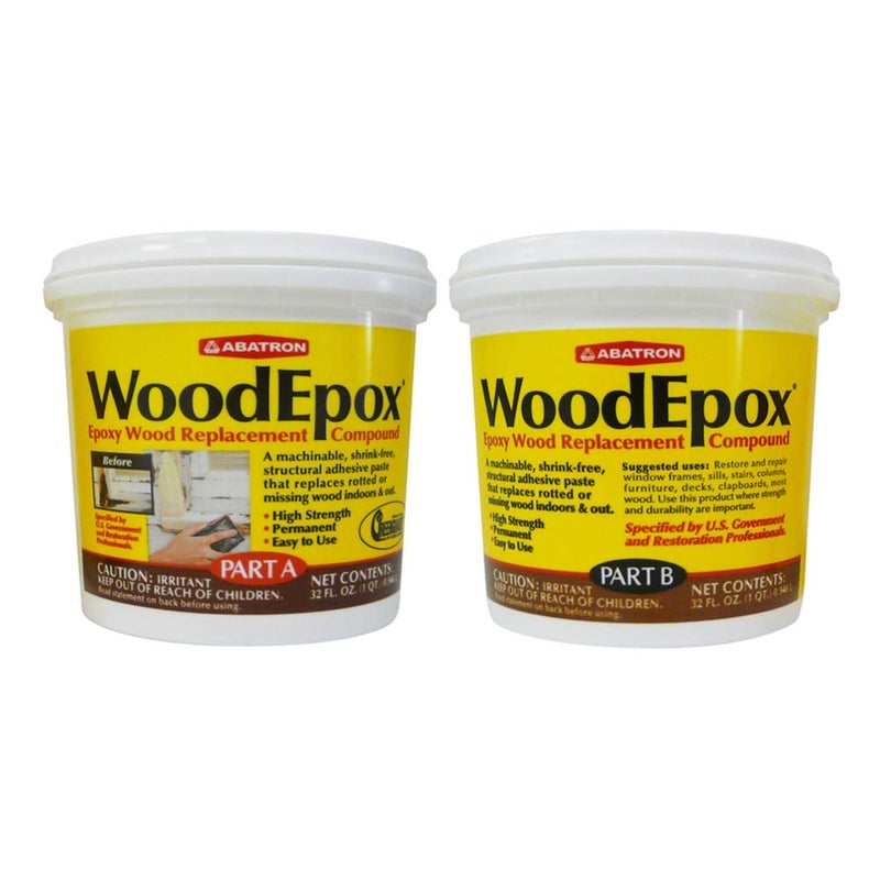 Abatron WoodEpox Kit - 2 Quart - 2-Part Structural Epoxy Adhesive Filler - Wood Filler Putty - Image 1