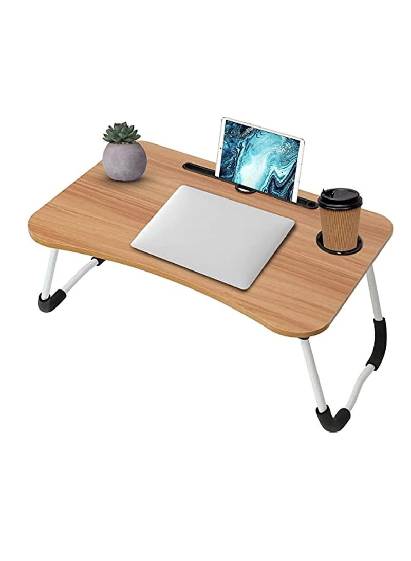 Foldable Lazy Brown Laptop Bed Table - Image 1