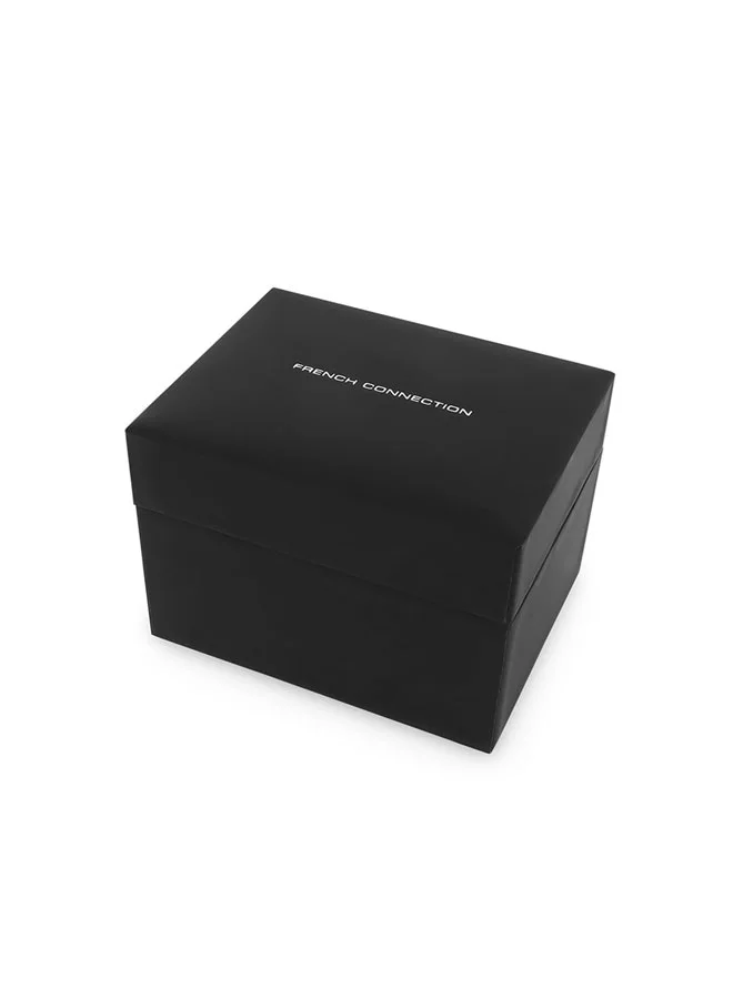 French Connection 42mm Men & Women's Quartz Watch Set with Black Dial