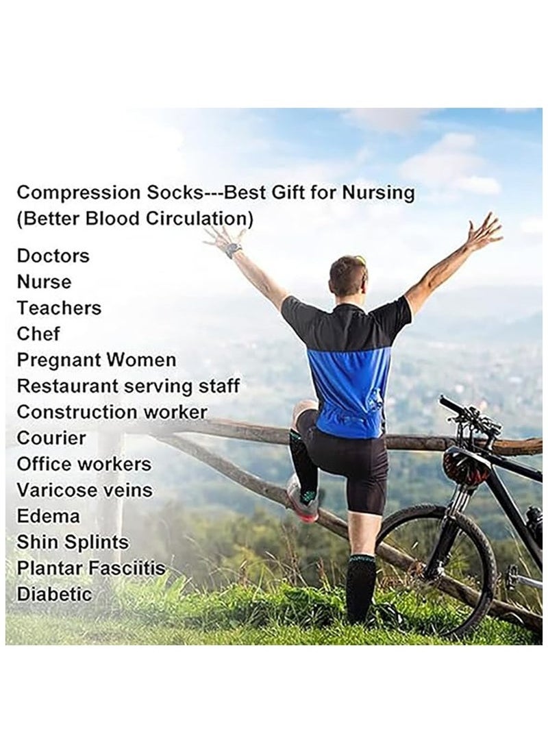 Generic 4 Pair Medical Sport Compression Socks 20 to 30 mmHg Unisex Cotton Support Socks For Men Women Nurse  - Image 2