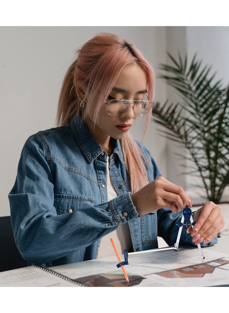 Captaintech Math Geometry Circle Kit, 7 Pieces Set Metal Compass Geometry Precision Tool Set,  Circle Drawing Tools Rulers Protractors for Architects Engineers Students, for Drafting and Drawings - Image 5