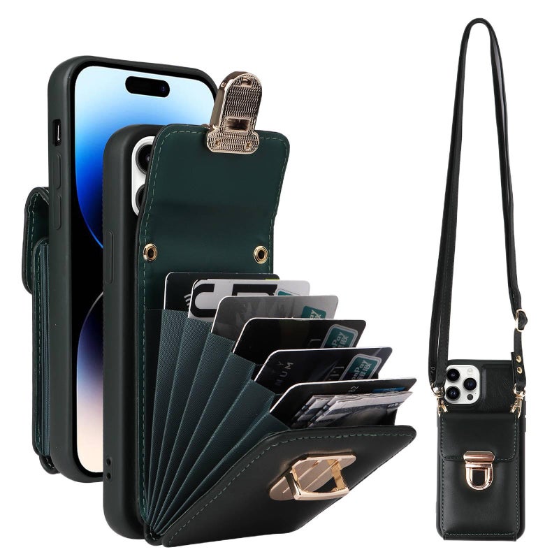 غطاء واقي | مقاوم للصدمات لـ iPhone 14 / 14 Plus / 14 Pro / 14 Pro Max | حامل بطاقات | حماية من السقوط | TPU - Image 1
