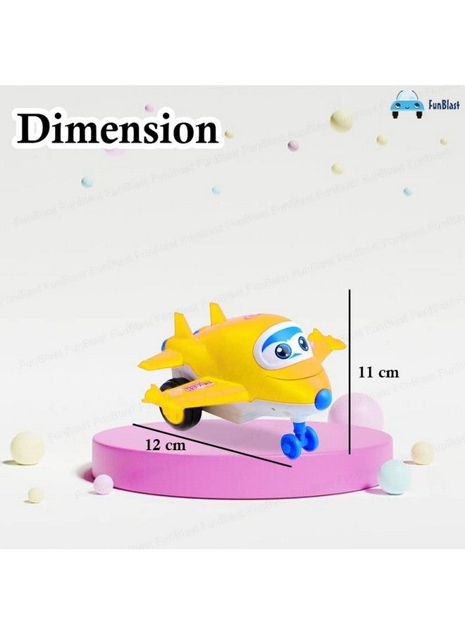 FunBlast Aeroplane Toys for Kids, Aeroplane to Robot Toy for Kids, Friction Power Toys - Pull Back Toy Vehicle for 3+ Year Old Boys, Return Gifts for Kids, Toys for Kids - Made in India (Yellow) - Image 2