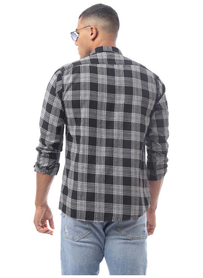 RAVIN Black Patterned Buttoned Long Sleeve Shirt  - Image 3