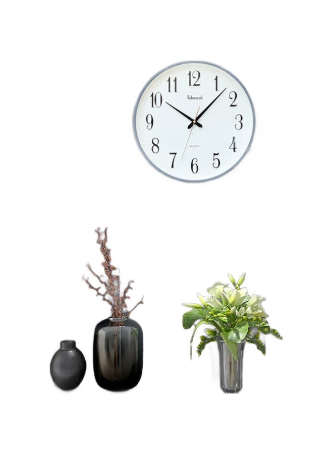 Telesonic Wall Clock Living Room Bedroom 3D Relief Clock Creative Wall-Mounted Clock Sweep Movement Quartz Clock 33Cm - Image 1