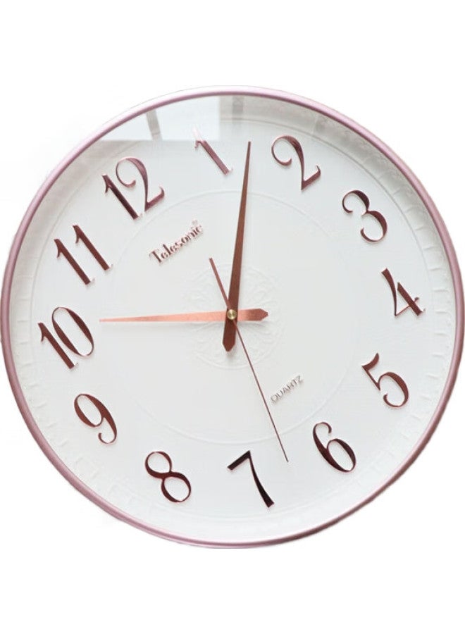Telesonic Wall Clock Living Room Bedroom 3D Relief Clock Creative Wall-Mounted Clock Sweep Movement Quartz Clock 33Cm - Image 2