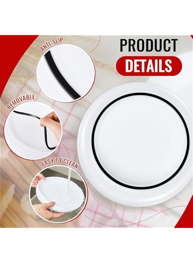 Arabest 4 Piece Scoop Plate 8 Inch Suction Bowls with Anti-slip Rubber Ring, Eating Utensils for Elderly and Disabled Individuals to Eat Independently  - Image 3
