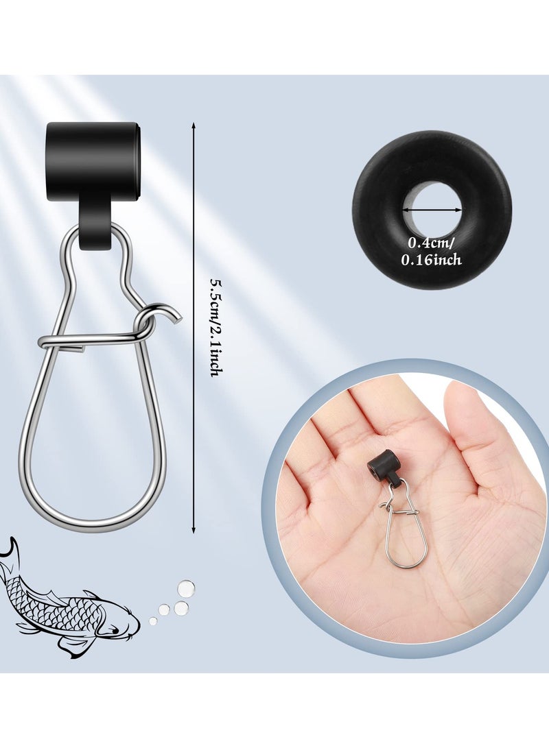 Zikra 50 Pieces Fishing Line Sinker Slides with Duo Lock Fishing Clips with Duo Lock Clips and Hooked Snaps for Easy Tackle Connection - Image 2
