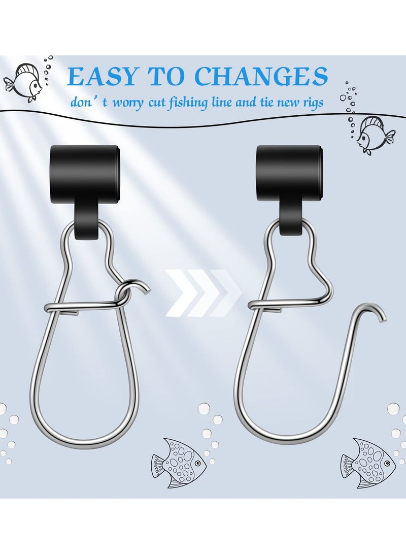 Zikra 50 Pieces Fishing Line Sinker Slides with Duo Lock Fishing Clips with Duo Lock Clips and Hooked Snaps for Easy Tackle Connection - Image 3