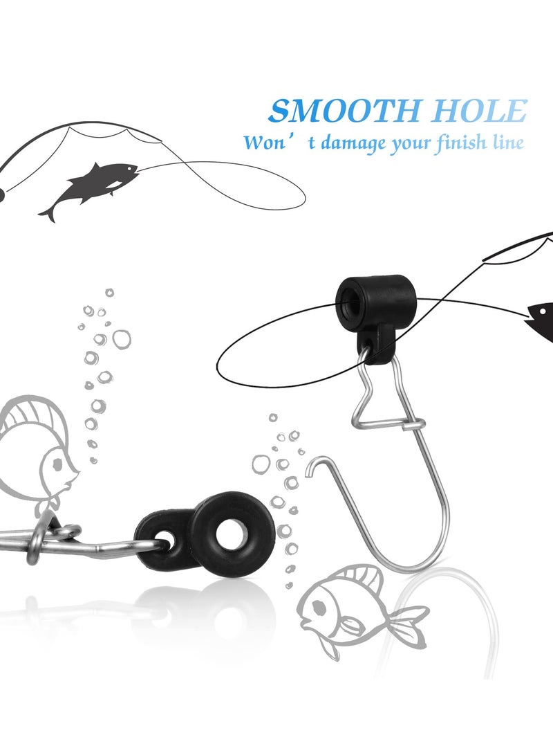 Zikra 50 Pieces Fishing Line Sinker Slides with Duo Lock Fishing Clips with Duo Lock Clips and Hooked Snaps for Easy Tackle Connection - Image 5