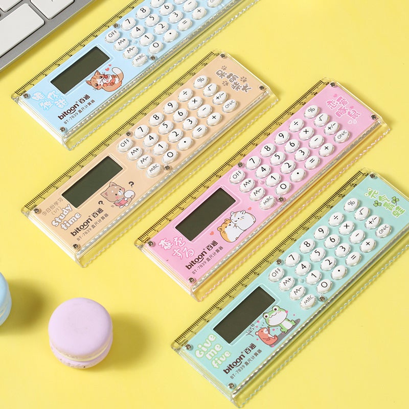 Supply Belitone Creative Fashion Cute Ruler Portable Calculator Student Mini Computer - Image 4