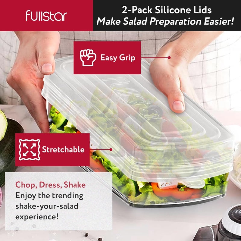 Fullstar مجموعة فولستار من مفرمة الطعام وغطائين سيليكون 2 قطعة - Image 3