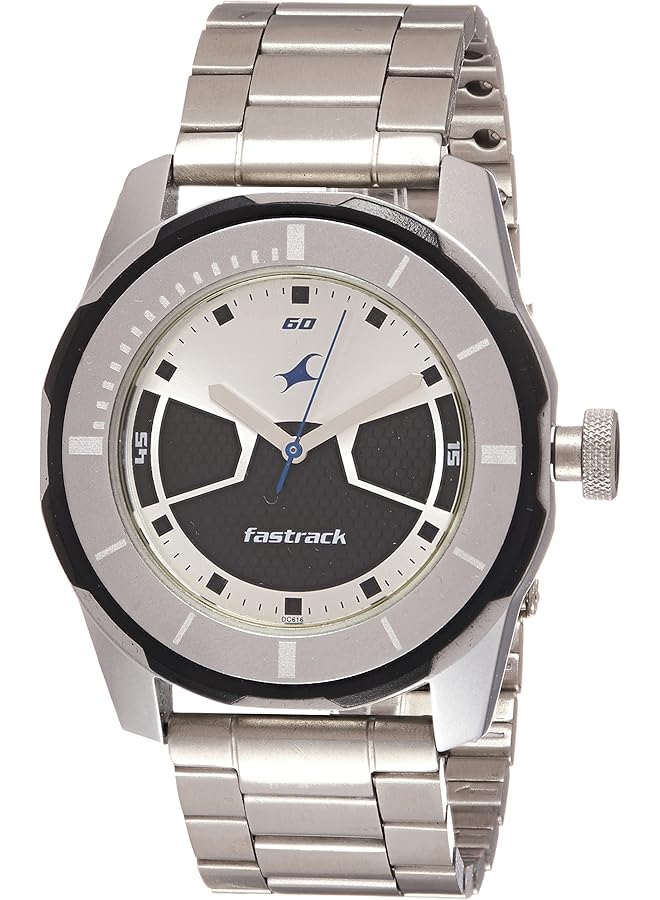 فاستراك ساعة أنالوج بمينا فضي للرجال - Image 1