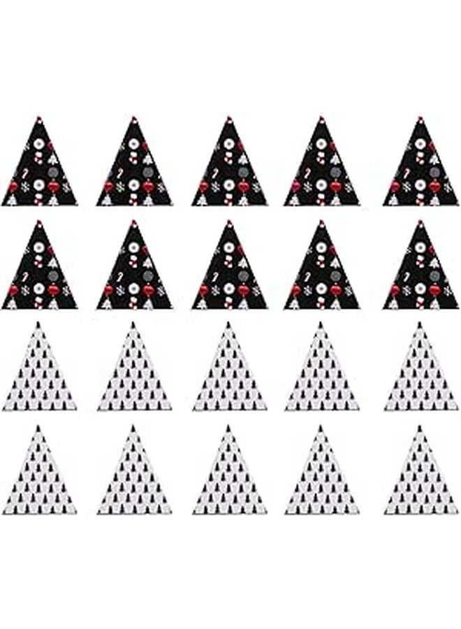 Christmas Triangle Paper Boxes Set Of 20 For Holiday Party Favors Candy Containers - Image 1