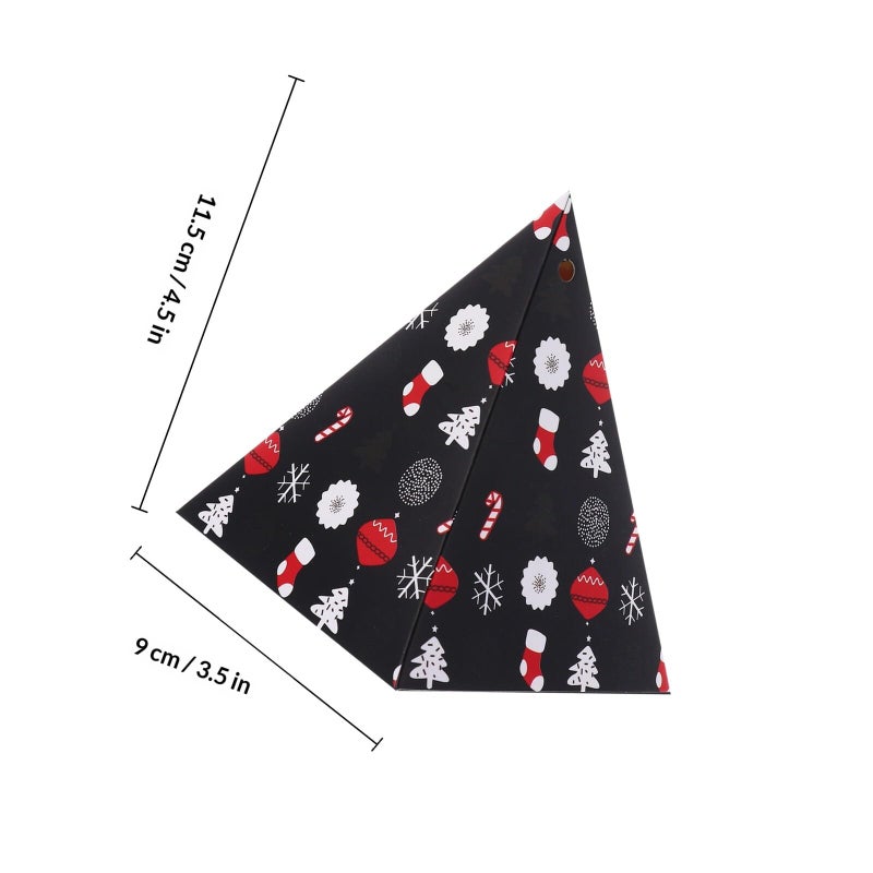 Christmas Triangle Paper Boxes Set Of 20 For Holiday Party Favors Candy Containers - Image 3