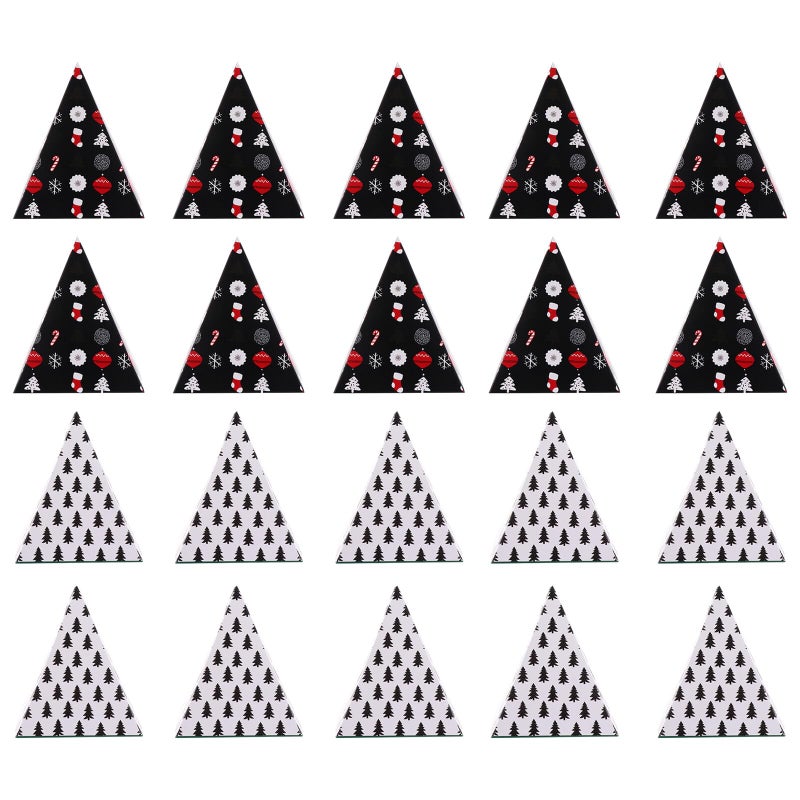 Christmas Triangle Paper Boxes Set Of 20 For Holiday Party Favors Candy Containers - Image 2