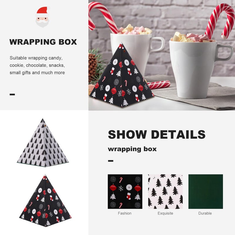 Christmas Triangle Paper Boxes Set Of 20 For Holiday Party Favors Candy Containers - Image 4