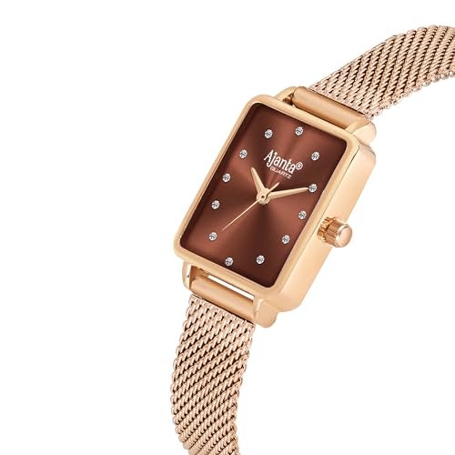 Ajanta Quartz Newly Launched Rose Gold - Brown Metal Strap Japanese Quartz Premium Analog Watch for Women - Image 5