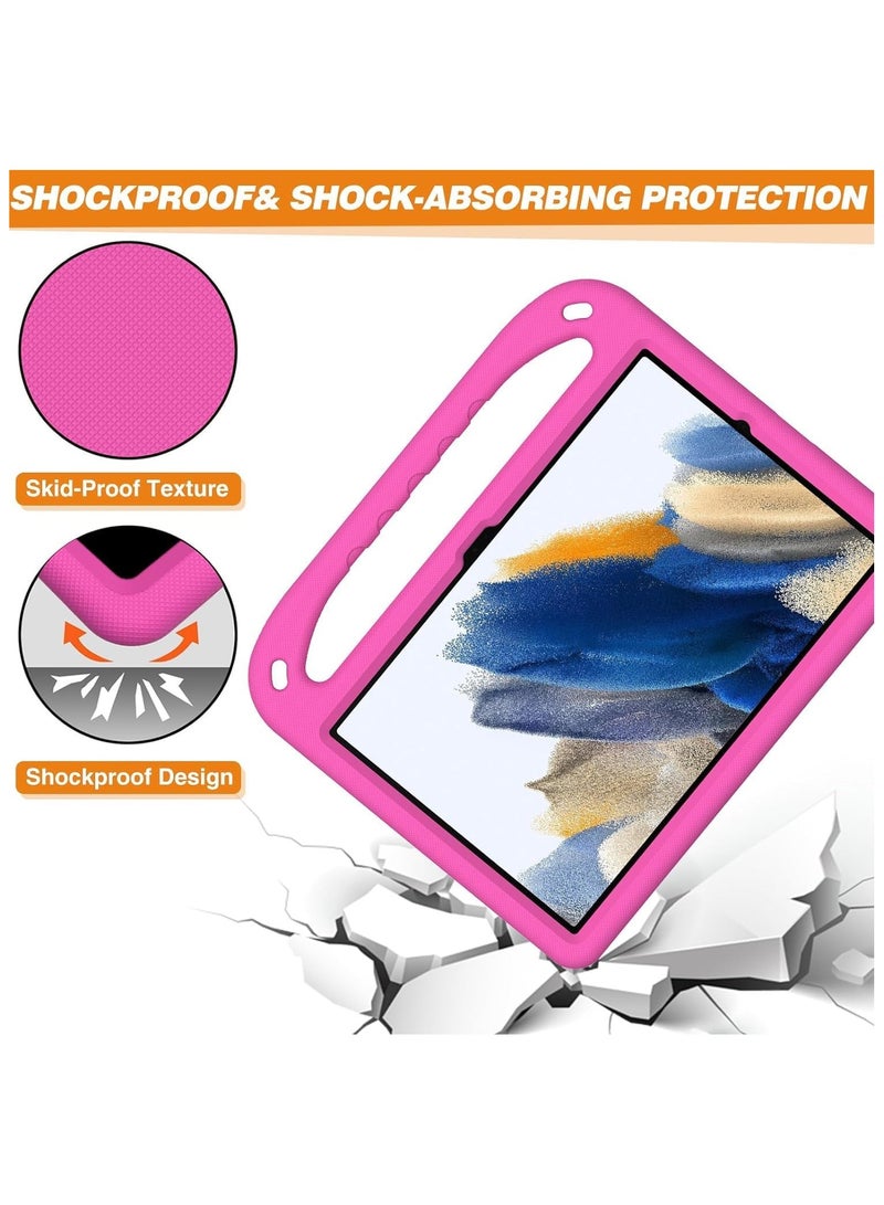 VKL Case Compatible with Samsung Galaxy Tab A9 Plus (2023) SM-X210/216B Kids Case, Lightweight EVA Kid Friendly Shockproof Protective Case, Handle Stand Heavy Duty Tablet Cover (Rose Red) - Image 5