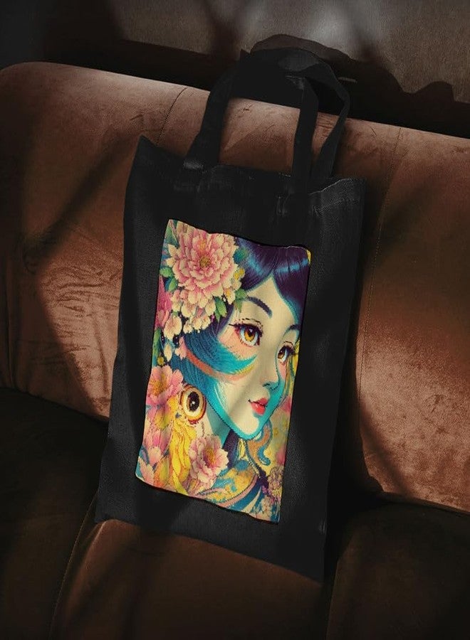 PrintingZone Canvas Tote Bag Aesthetic Reusable Cotton Bags for Women Ladies Girls for School, College, Office, Travel Large Printed Design Eco-Friendly Shopping Bag for Everyday Use(BTB-81)(BTB-81) - Image 3