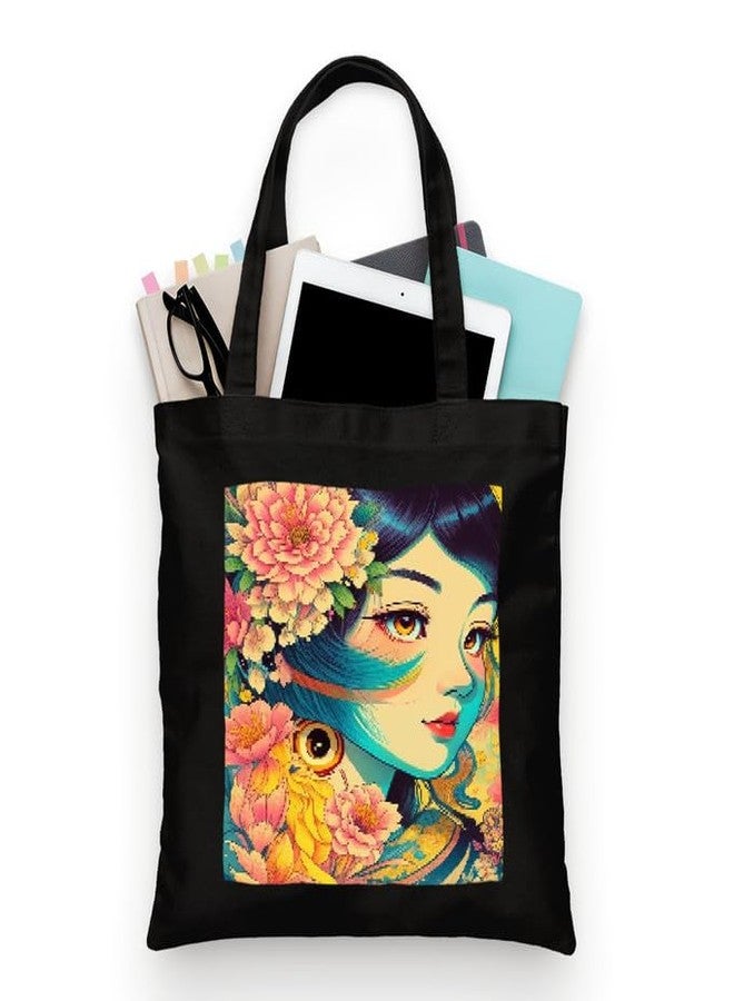 PrintingZone Canvas Tote Bag Aesthetic Reusable Cotton Bags for Women Ladies Girls for School, College, Office, Travel Large Printed Design Eco-Friendly Shopping Bag for Everyday Use(BTB-81)(BTB-81) - Image 1