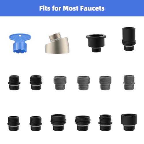 iFealClear Universal Kitchen Faucet Head Replacement, 3 Modes Pull Down Faucet Spray Head, Compatible with Moen Delta, Equipped with 15 Adapters, Brushed Nickel - Image 5