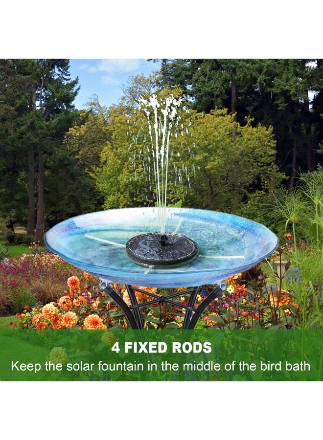 Generic Yzert  Solar Fountain With 2000 Mah Battery Backup Works In Cloudy, Glass Solar Powered Bird Bath Fountains With 7 Nozzles, 3.6 W Solar Fountain Pump For Birdbath, Garden, Outdoor, Pond (Black)  - Image 1