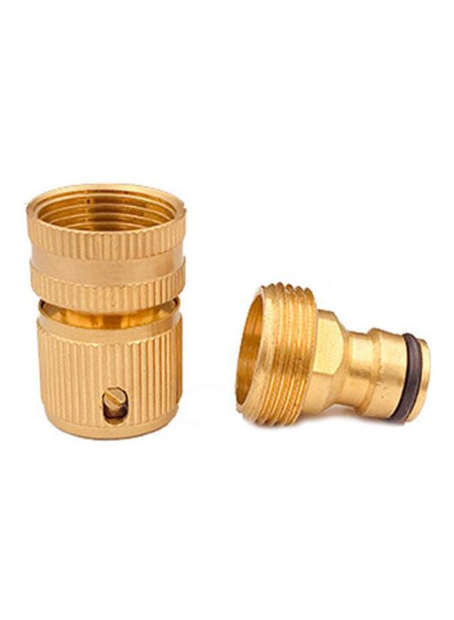 NIBEMINENT Garden Water Tube Hose Connector Gold - Image 1