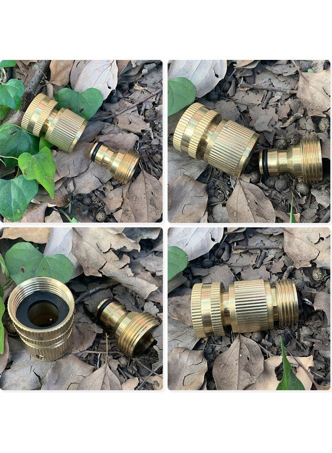 NIBEMINENT Garden Water Tube Hose Connector Gold - Image 3
