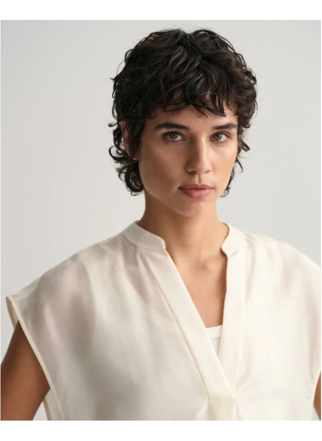 غانت Gant Stand Collar Sleeveless Blouse