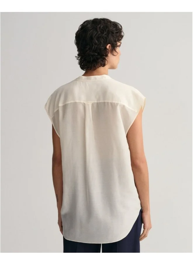 غانت Gant Stand Collar Sleeveless Blouse