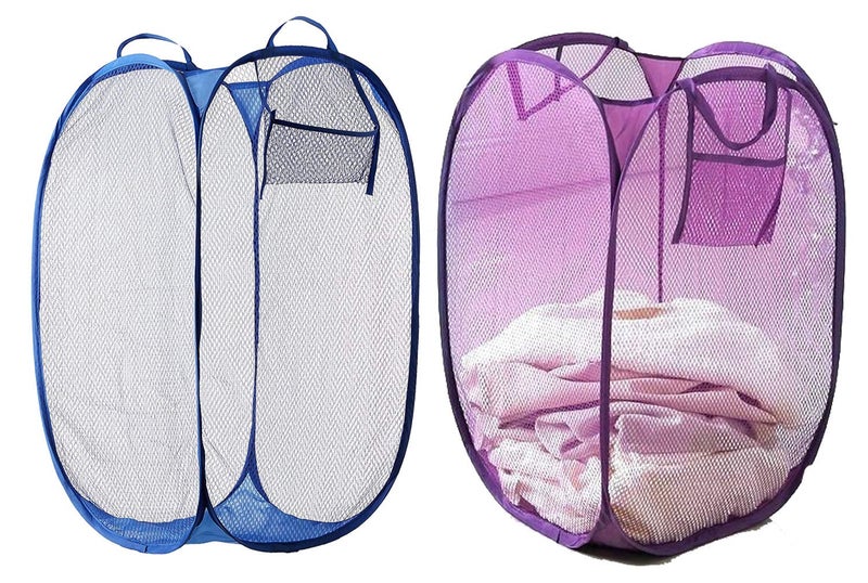 Kuber Industries Nylon 2 Piece Mesh Laundry Basket20Ltr MultiCTKTC21517 - Image 1